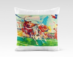 Canvas art print giclée poster pillow. Texas longhorns football