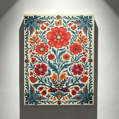 AKTESRACH Mexican Floral Wall Art 12×16 Inch Framed Canvas, Boho Folk Art Dec…