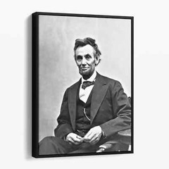 Abraham Lincoln Presidential Portrait USA America 1800s Canvas Print Wall Art