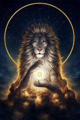 Stunning Abstract Lion Big White Cat Animal Print Wall Art Home – POSTER 20×30