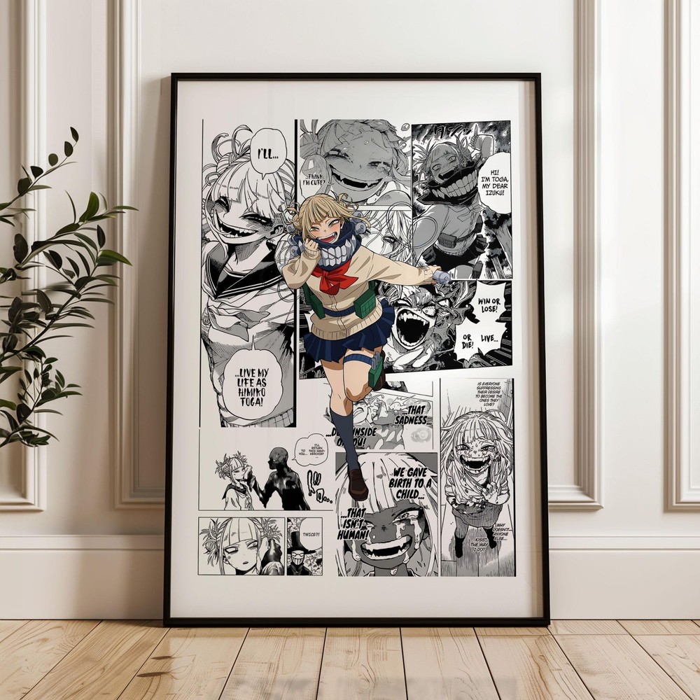 Himiko Toga Manga Panels Poster | My Hero Academia Anime Wall Art