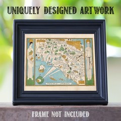 Orange County California 1929 Pictorial Map Vintage SoCal History Wall Print
