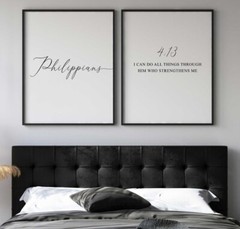 Philippians 4:13, Bible Verse Quote Poster Prints, Home Wall Art Décor