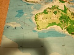 Australia and Standard Time Zone Chart of the World 53″ x 39 1/2″