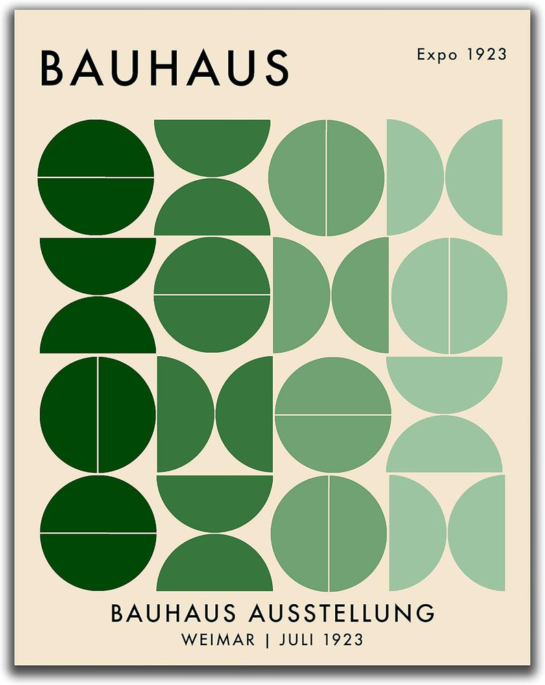 Bauhaus Mid Century Modern Wall Art – 11X14″ UNFRAMED Print – Abstract, Minimal