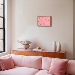 Minimalist Pink Pool Wall Art, Abstract Swimming People Canvas Wall Decor Pai…