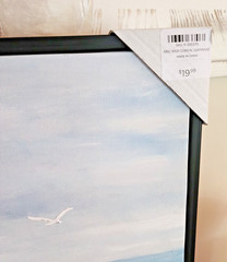16 x 20 Picture in Black Floating Frame of Costal Lighthouse