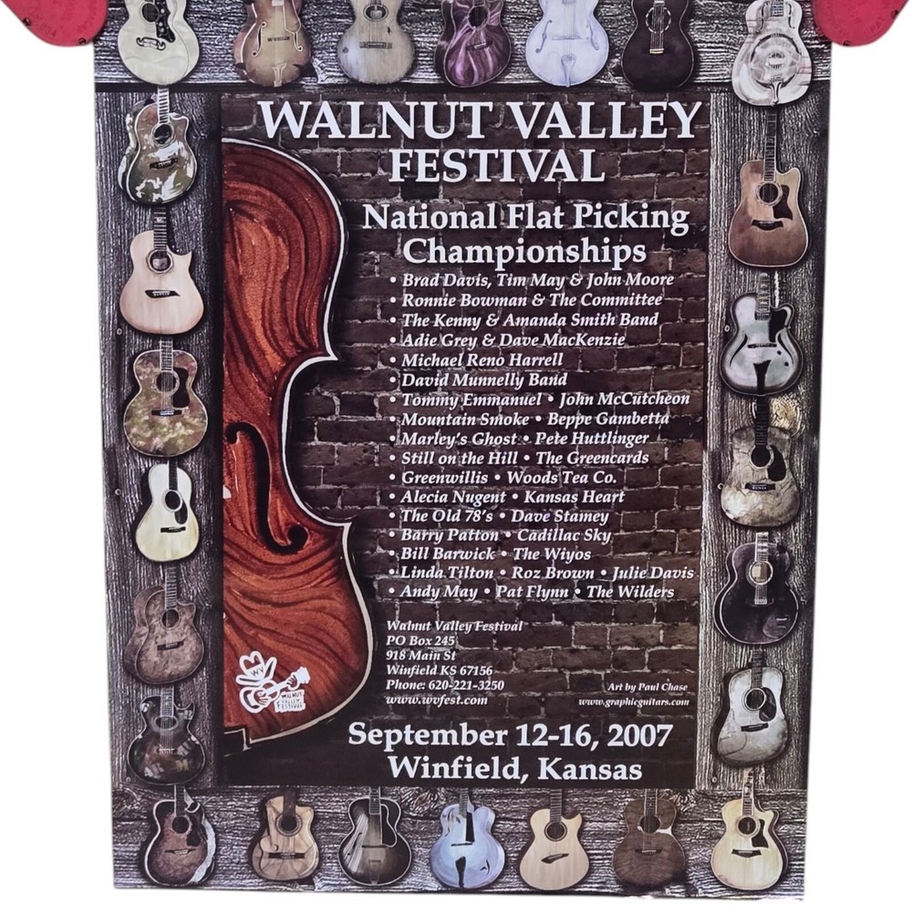 Walnut Valley Festival 2007 Poster Guitar Flat Picking Championships Winfield KS
