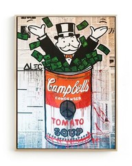 Alec Monopoly Campbell Soup Art Print |Mounted Canvas | Framed Canvas |Acrylic