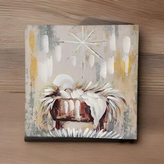 The Birth of Jesus Nativity Scene Baby Jesus Christmas Canvas Wall Decor 12 X 12