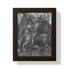 Knight, Death and the Devil Wall Art, Framed Vertical Poster, Wall Art