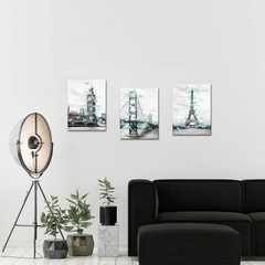 Teal and Grey Bathroom Decor Paris Eiffel Tower Wall Art Big Ben Golden Gate …