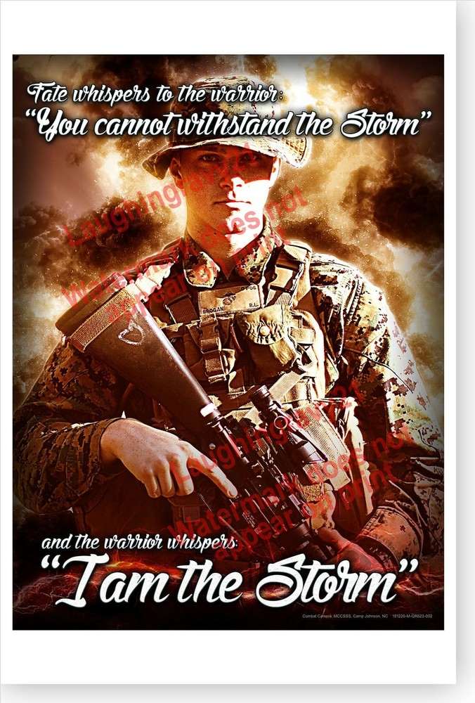 USMC Marine Corps I Am The Storm Warrior Poster