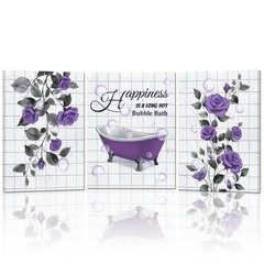 Purple Bathroom Wall Art Purple Floral Bathroom Pictures Paintings for Wall D…