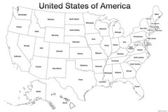 Map of United States USA Coloring Poster Kids Family Activity Educational 12×18