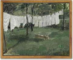 8x10in Laundry Room Vintage Framed Canvas Wall Art Decor – Natural Framed