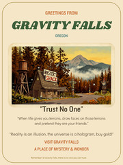 Gravity Falls Wall Collage Postcard Style Poster
