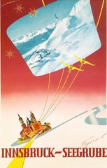 12846.Wall Decor Poster.Interior.Austrian Ski Resort Travel Innsbruck Seegrube