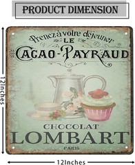 Metal Aluminium Tin Sign French Vintage Pastry Wall Art Tea & Cake – Kitchen …