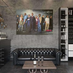 663109 Heroes Tv Sitcom Cast Shot Photo Wall Print Poster