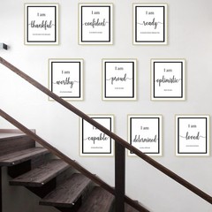 Inspirational 8×10 Wall Décor – 9-Piece Motivational Quote Set for Any Room
