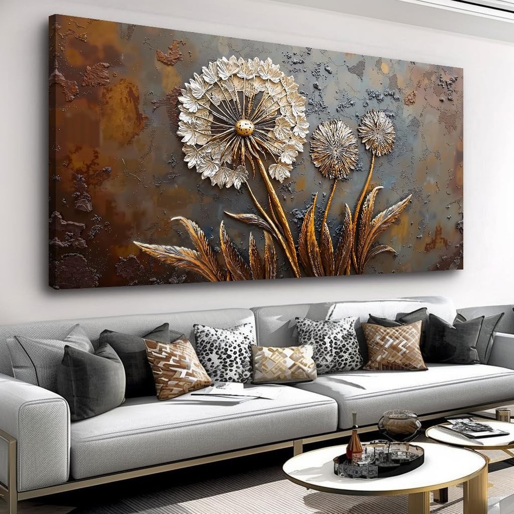 Large White Flower Wall Art with Taupe Background Elegant Flower Framed Flora…
