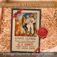 Retro US Navy Recruitment Poster Framed 11×17 Military Travel Wall Art Gift