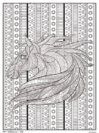 Coloring Poster – Tribal Horse New – Wall Art 18″x24″ rpaz307