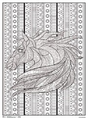 Coloring Poster – Tribal Horse New – Wall Art 18″x24″ rpaz307