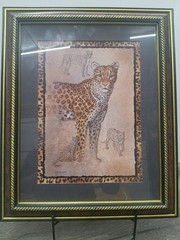 Home Interiors J Gibson Leopard Safari Framed Wall Art Animal Print Border 17×14