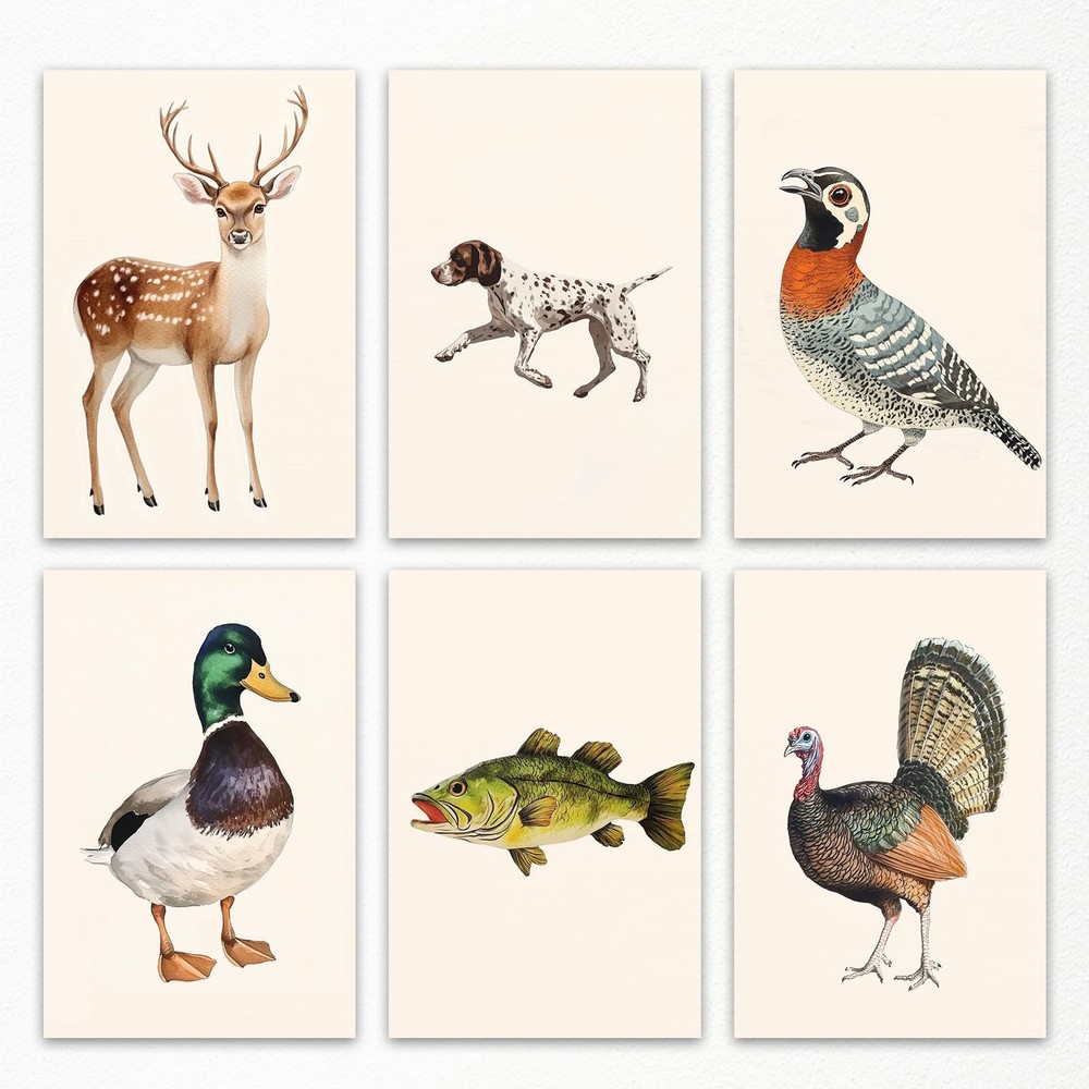 Nursery Animal Canvas Wall Art, Mallard Duck Hunting Poster, Deer Wall Art, F…