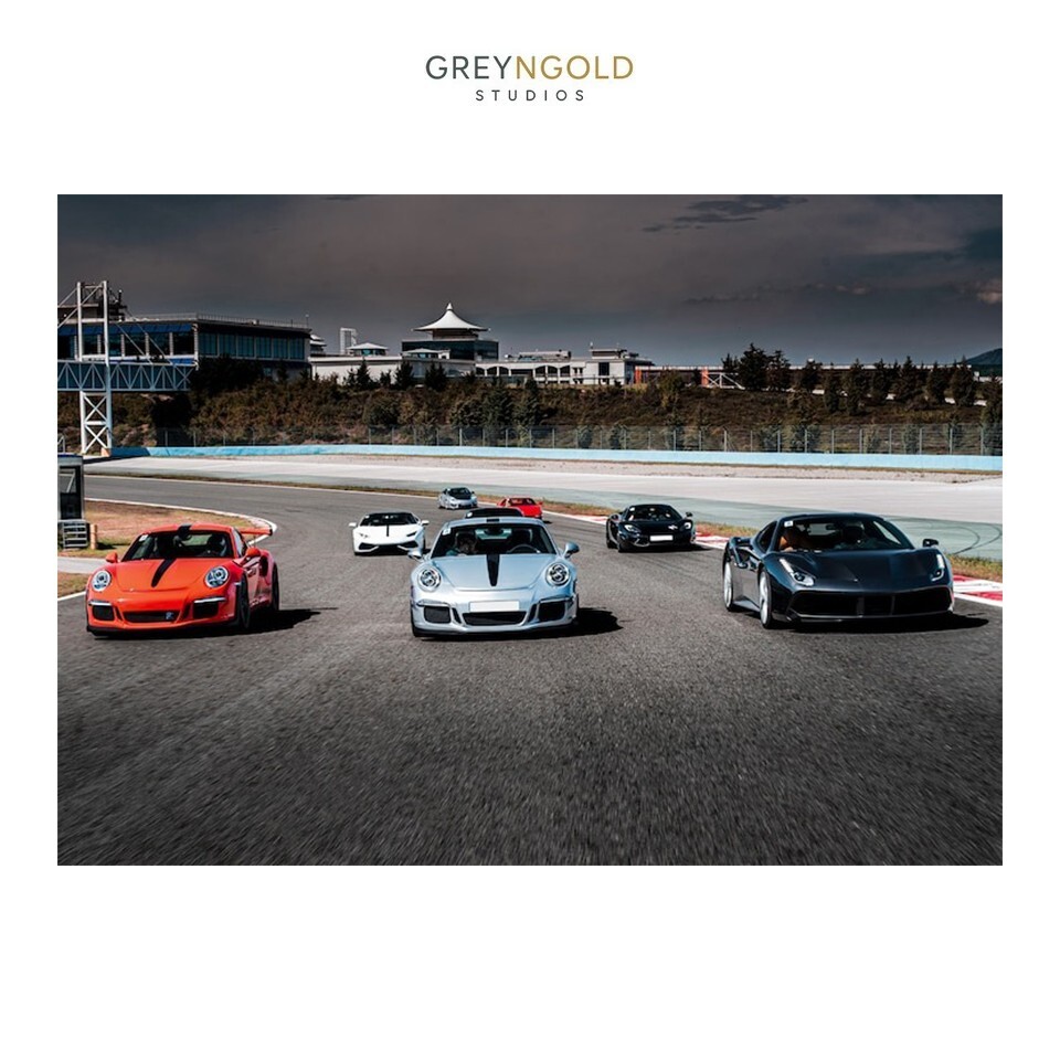 Sports Cars Parade Poster Wall Art Print pick size A4/A3/A2/90x60cm