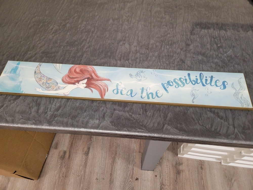 The Little Mermaid MDF Wood Wall Art 36″ x 6″ «See the Possibilities»