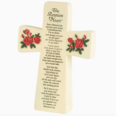 Reunion Heart Memorial Resin Tabletop Cross, Memorial Gifts