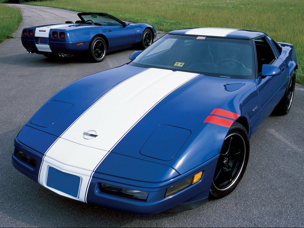 1996 C4 Corvette Grand Sport Blue white stripe – Poster 20×30