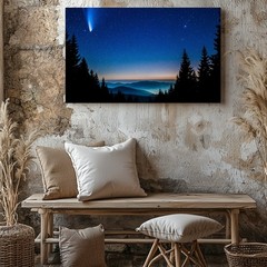 Breathtaking Night Sky Filled With Countless Stars, Illuminated By A Wall Art
