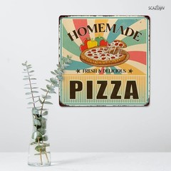 Pizza Tin Signs Funny Food Poster Vintage Metal Sign Wall Decor for Home Kitc…