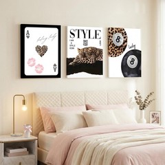 3Pcs Trendy Leopard Wall Art Canvas,Vintage Preppy Aesthetic Stylish Leopard …