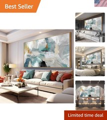 Luxurious 30×60 Green Abstract Canvas Art for Modern Living Spaces