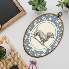 Vintage Dachshund Dogs Oval Wall Art Framed, Dachshund Dog Gifts for Women Wa…