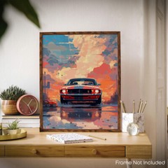 Ford Mustang Poster Room Classic Car Decor Art Garage Wall 11×14 Inches Unframed