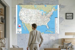24×36 Inch United States Map American Road Poster Wall Print Educational Mural