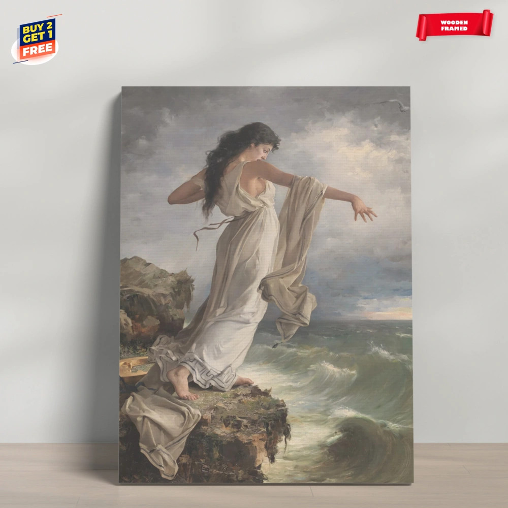 1800s Death of Sappho Classical Painting Canvas Print Poster Home Decor