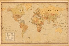 Poster Studio B – Harper Collins Antique Map World Classic 24×36″ NEW R82485