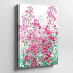 Pink And White Floral Canvas Wall Art Romantic Spring Garden Flowers Decor Print