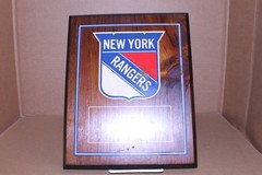 USED / DAMAGED / New York Rangers Logo Wooden Wall Decor NHL Hockey Sport Art