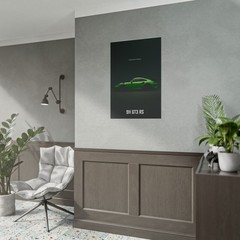Porsche 911 GT3 RS Poster – Green Track Supercar Wall Art Print, Racing Decor