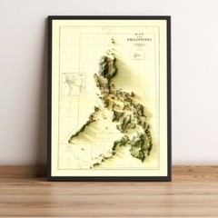 Philippines Map, Philippines 2D Relief Map, Philippines Vintage Map – 2D Flat