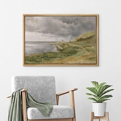 Wall26 Mountain Range & Stormy Landscape Framed Wall Art Decor Canvas Print