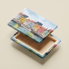 Copenhagen Harbor Painting Canvas Print Denmark Cityscape Wall Art Scandinavian